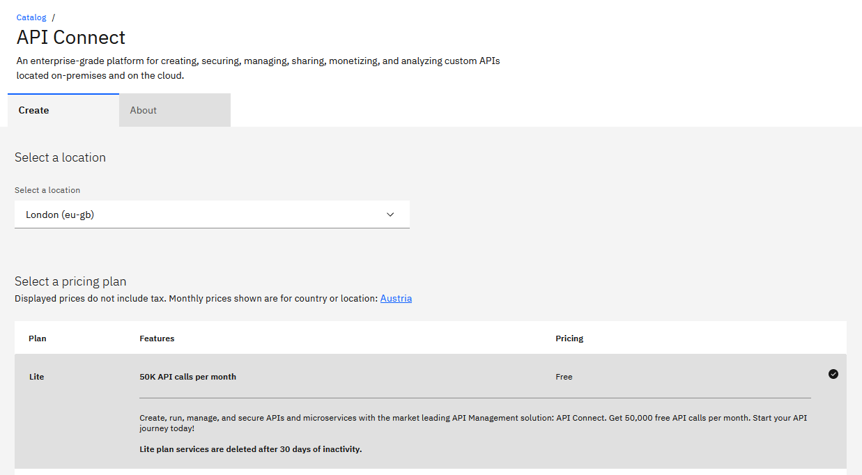 API Connect Screenshot